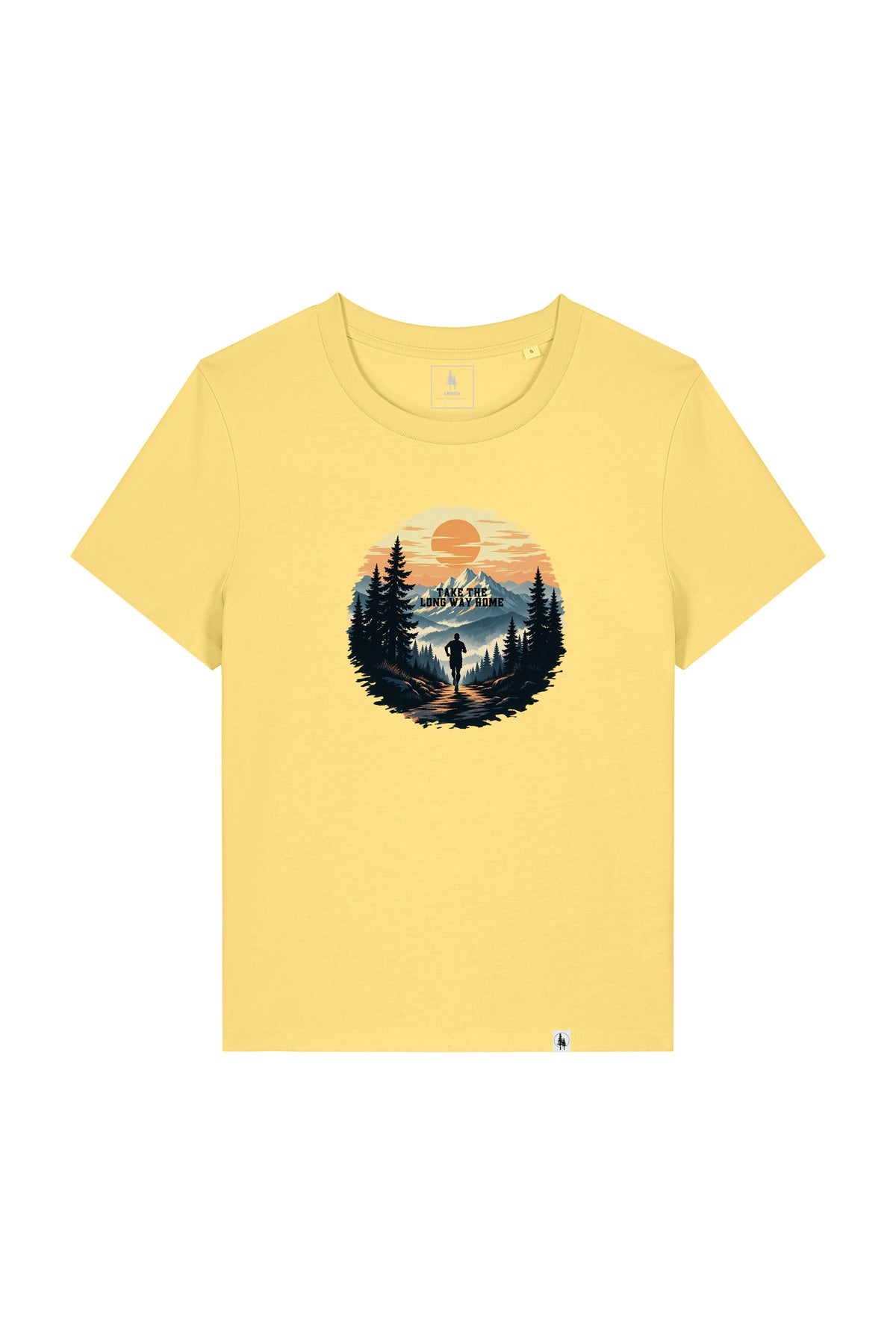 Tricou dama Mura print Long way home Viva Yellow - fata