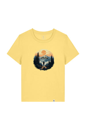Tricou dama Mura print Long way home Viva Yellow - fata