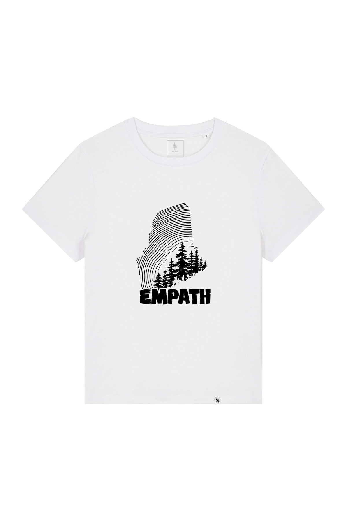 Tricou dama Mura, print Wood, Alb - față