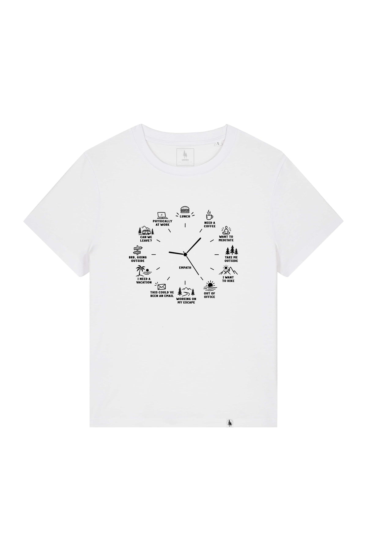 Tricou dama Mura, print Time to, Alb - față