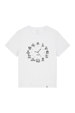 Tricou dama Mura, print Time to, Alb - față