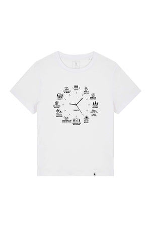 Tricou dama Mura, print Time to, Alb - față