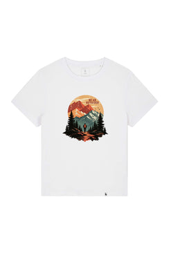 Tricou dama Mura, print Be an outsider, Alb - față