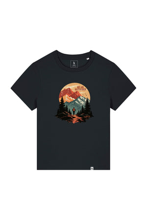 Tricou dama Mura, print Be an outsider, Negru - față