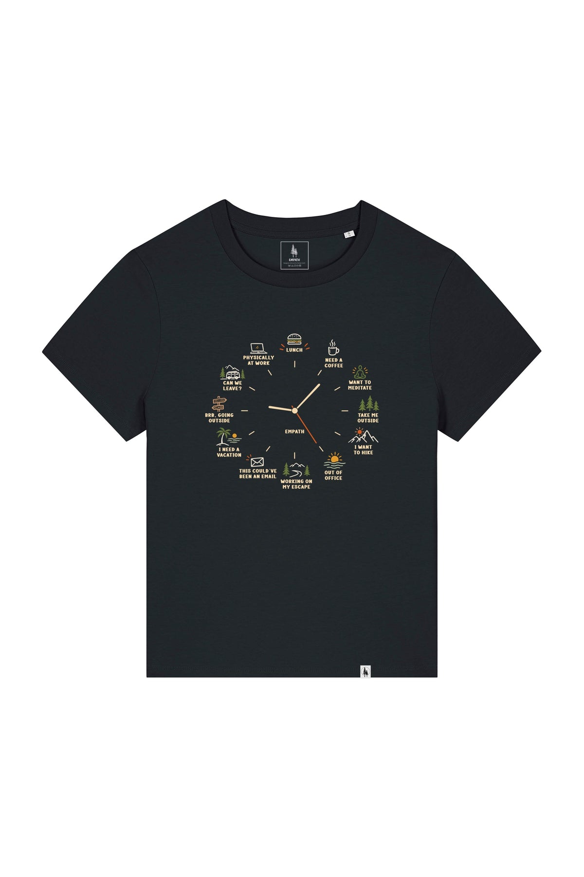 Tricou dama Mura, print Time to, Negru - față