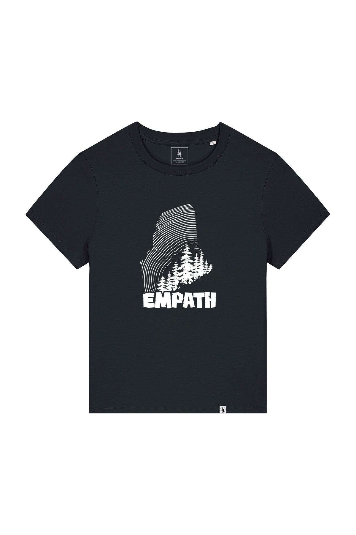 Tricou dama Mura, print Wood, Negru - față