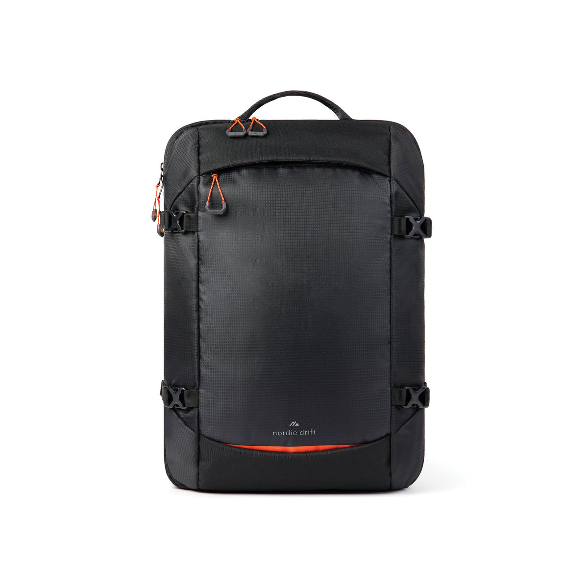 Rucsac de voiaj Nordic Drift RCS, 25L - Negru, vedere frontală