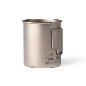 Cană din titan Nordic Drift Trail Ultra Light, 450 ml - Silver, cu mânerele pliate