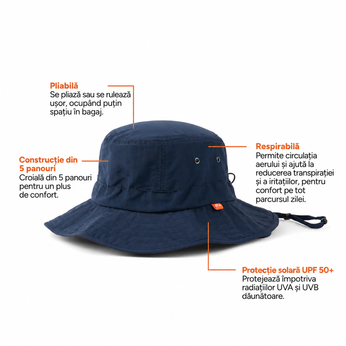Bucket Hat Nordic Drift Horizon RCS, UPF 50+ - caracteristici