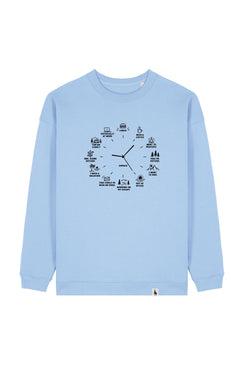 Bluza dama Paloma, print Time to, Blue Soul - față