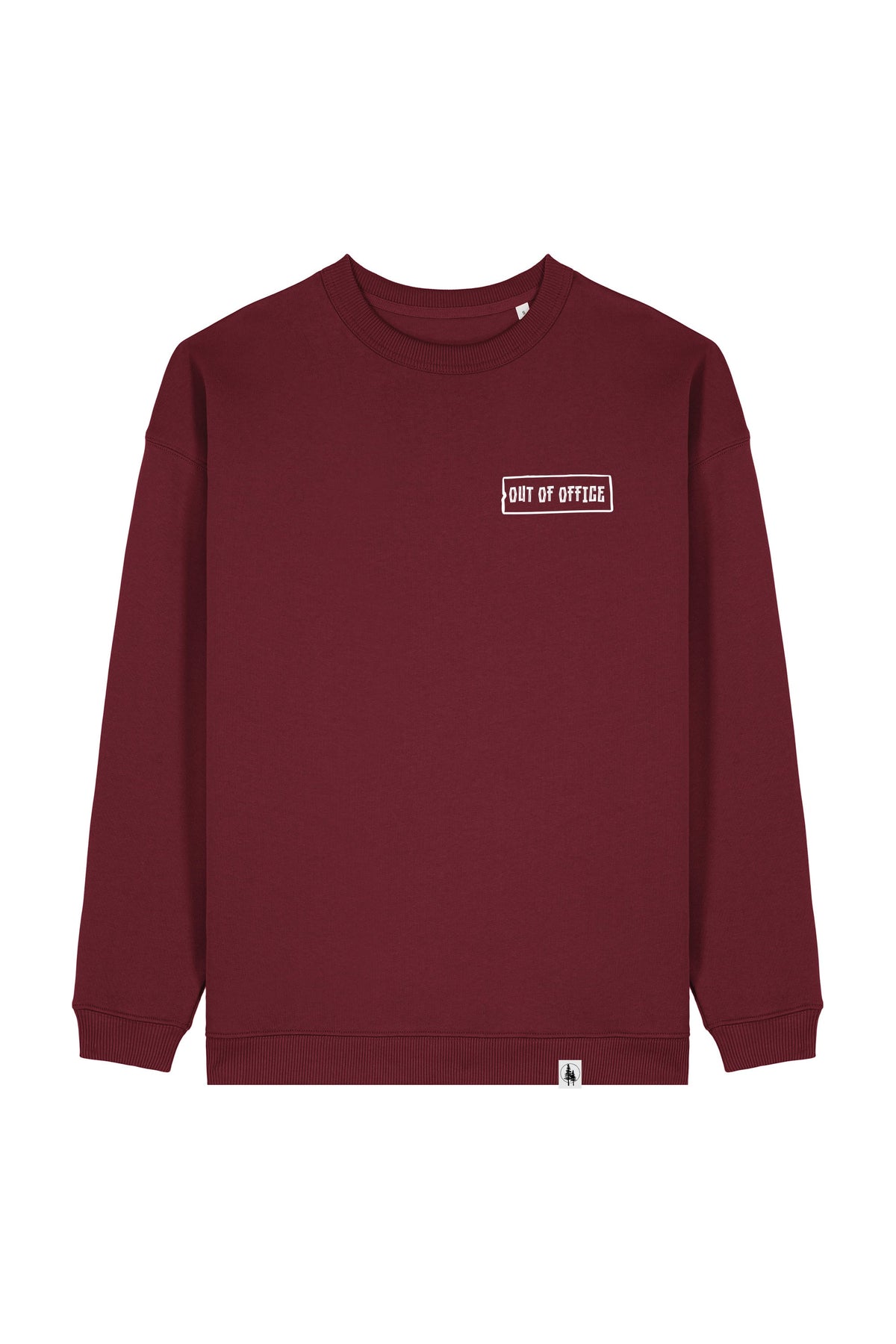 Bluza dama Paloma, print Out of office, Burgundy - față