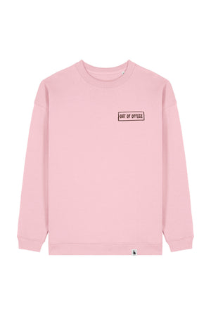 Bluza dama Paloma, print Out of office, Cotton Pink - față