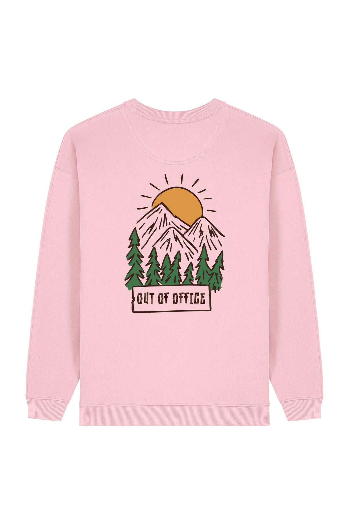 Bluza dama Paloma, print Out of office, Cotton Pink - spate