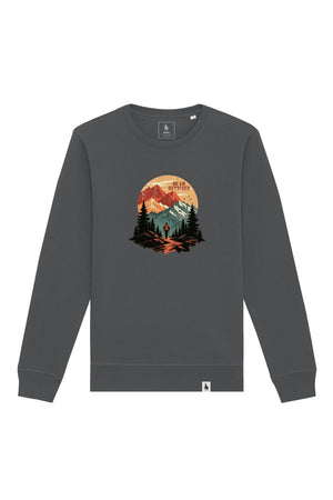 Bluza unisex Rolan, print Be an outsider, Anthracite - față