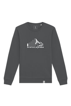 Bluza unisex Rolan, print No service, Anthracite - față