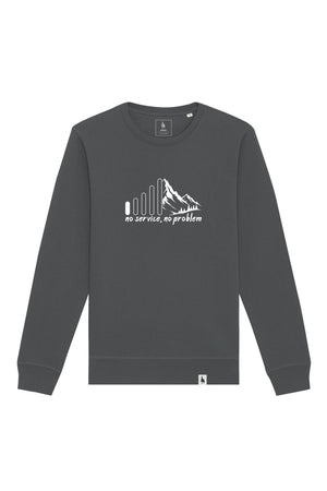 Bluza unisex Rolan, print No service, Anthracite - față