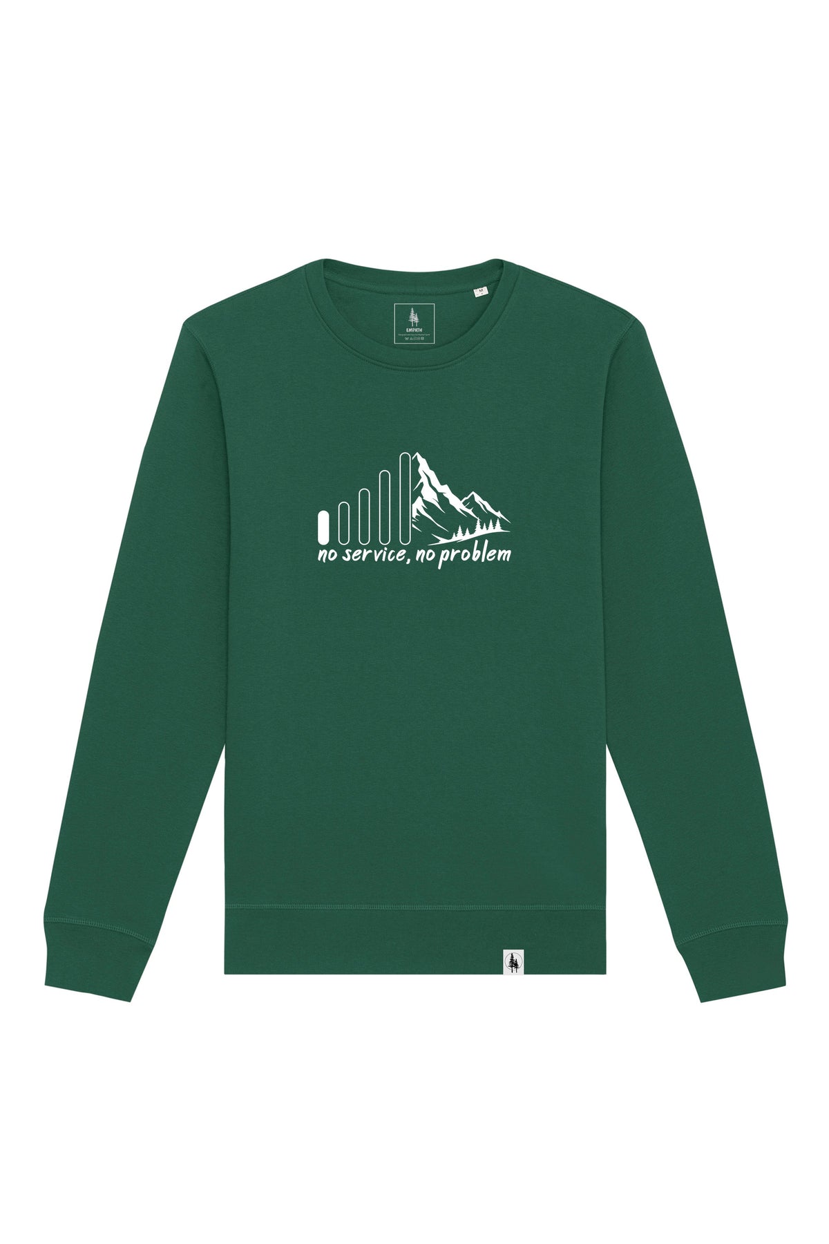 Bluza unisex Rolan, print No service, Bottle Green - față