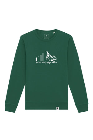 Bluza unisex Rolan, print No service, Bottle Green - față