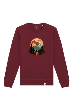 Bluza unisex Rolan, print Be an outsider, Burgundy - față