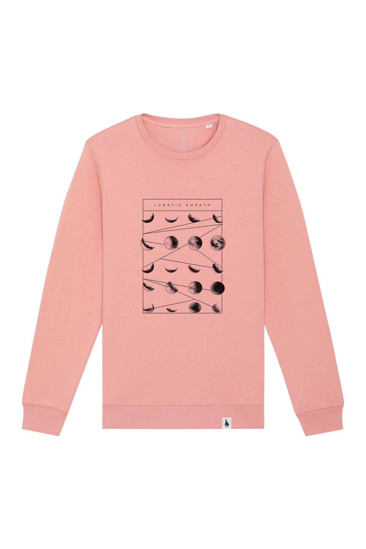Bluza unisex Rolan, print Moon phases, Canyon Pink - față