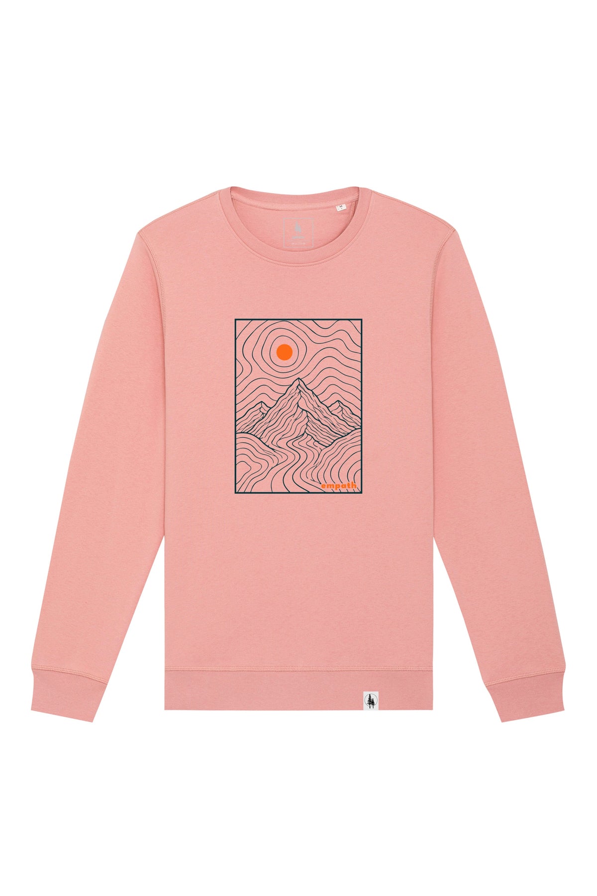 Bluza unisex Rolan, print Horizons line art, Canyon Pink - față
