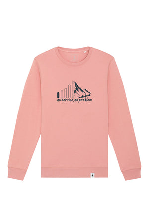 Bluza unisex Rolan, print No service, Canyon Pink - față