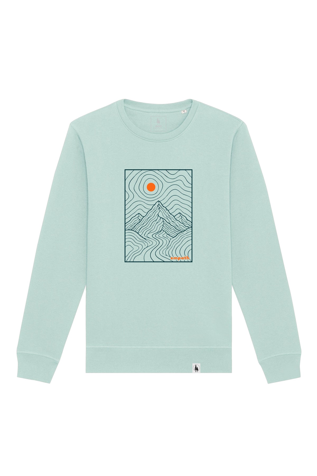 Bluza unisex Rolan, print Horizons line art, Caribbean Blue - față