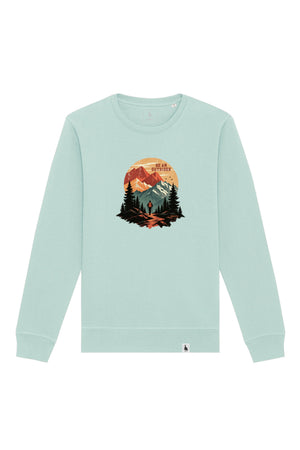Bluza unisex Rolan, print Be an outsider, Caribbean Blue - față