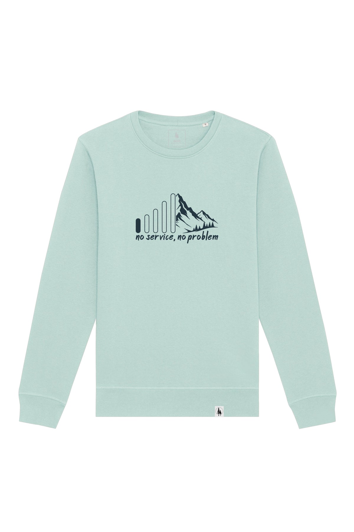 Bluza unisex Rolan, print No service, Caribbean Blue - față