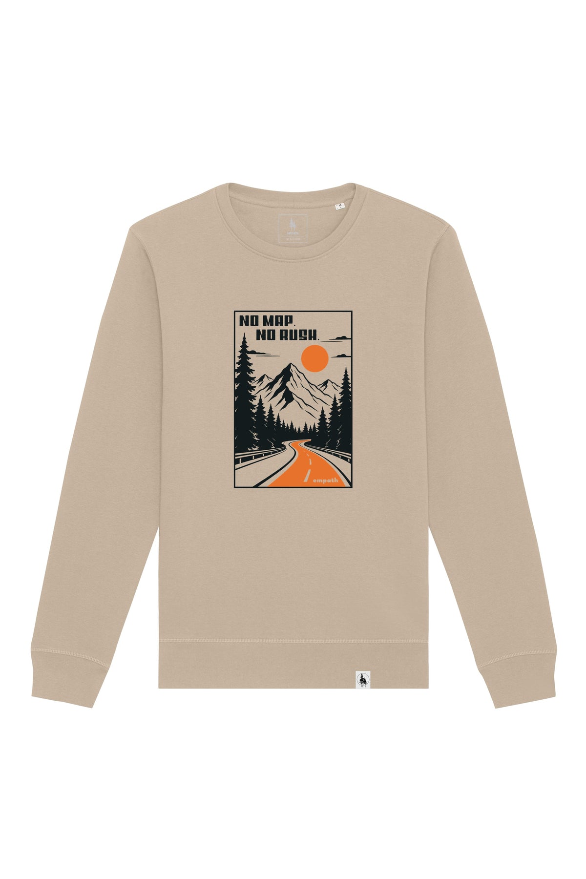 Bluza unisex Rolan, print No map, Desert Dust - față