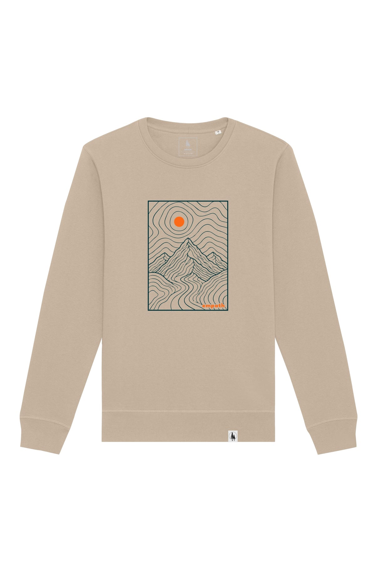 Bluza unisex Rolan, print Horizons line art, Desert Dust - față