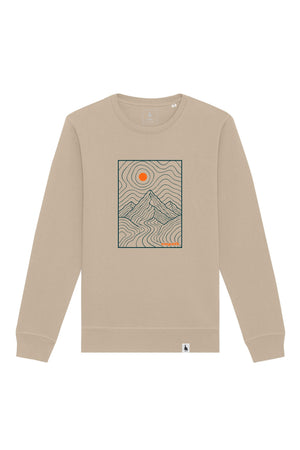 Bluza unisex Rolan, print Horizons line art, Desert Dust - față