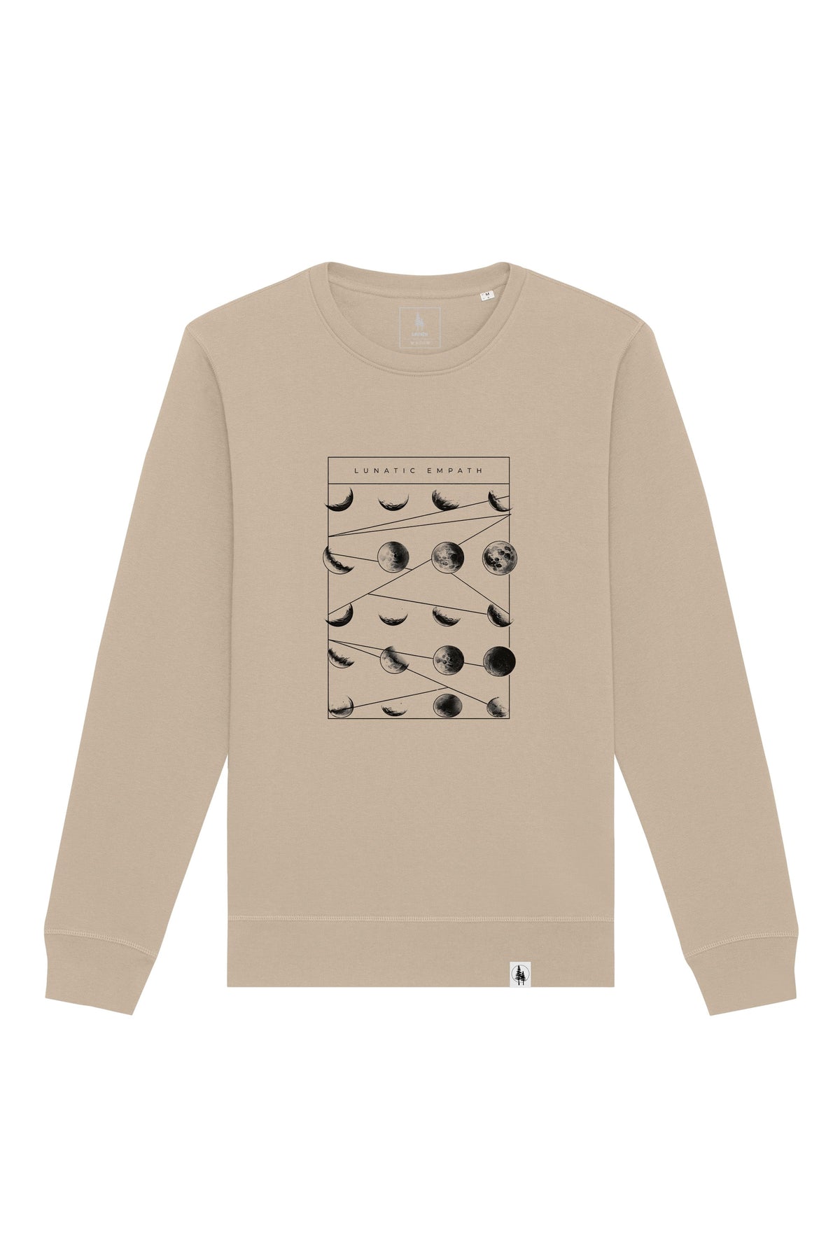 Bluza unisex Rolan, print Moon phases, Desert Dust - față