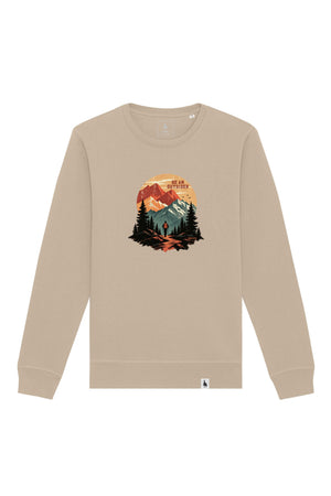 Bluza unisex Rolan, print Be an outsider, Desert Dust - față