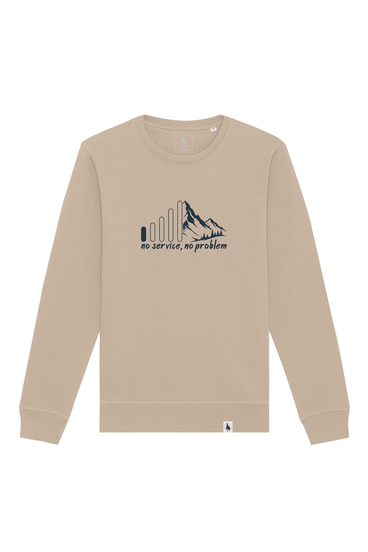 Bluza unisex Rolan, print No service, Desert Dust - față