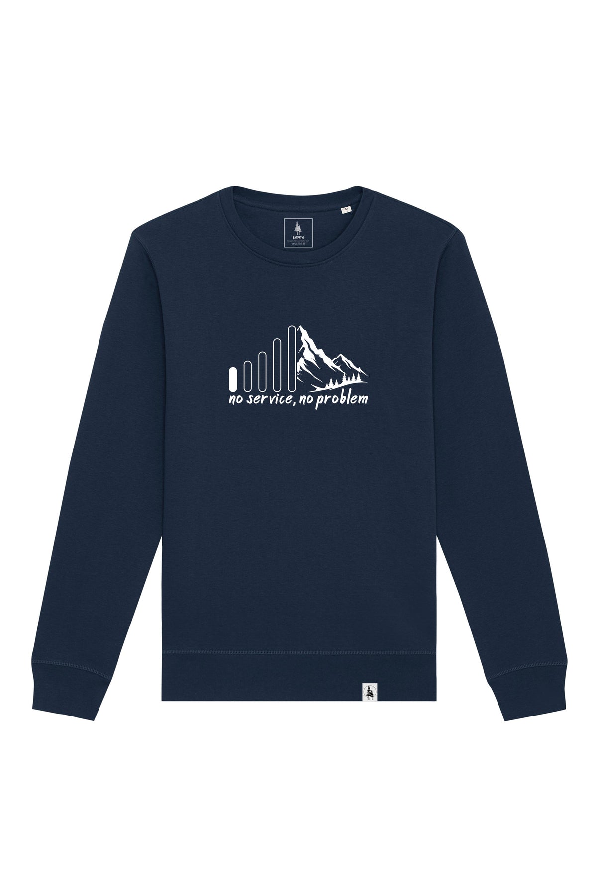 Bluza unisex Rolan, print No service, Navy - față