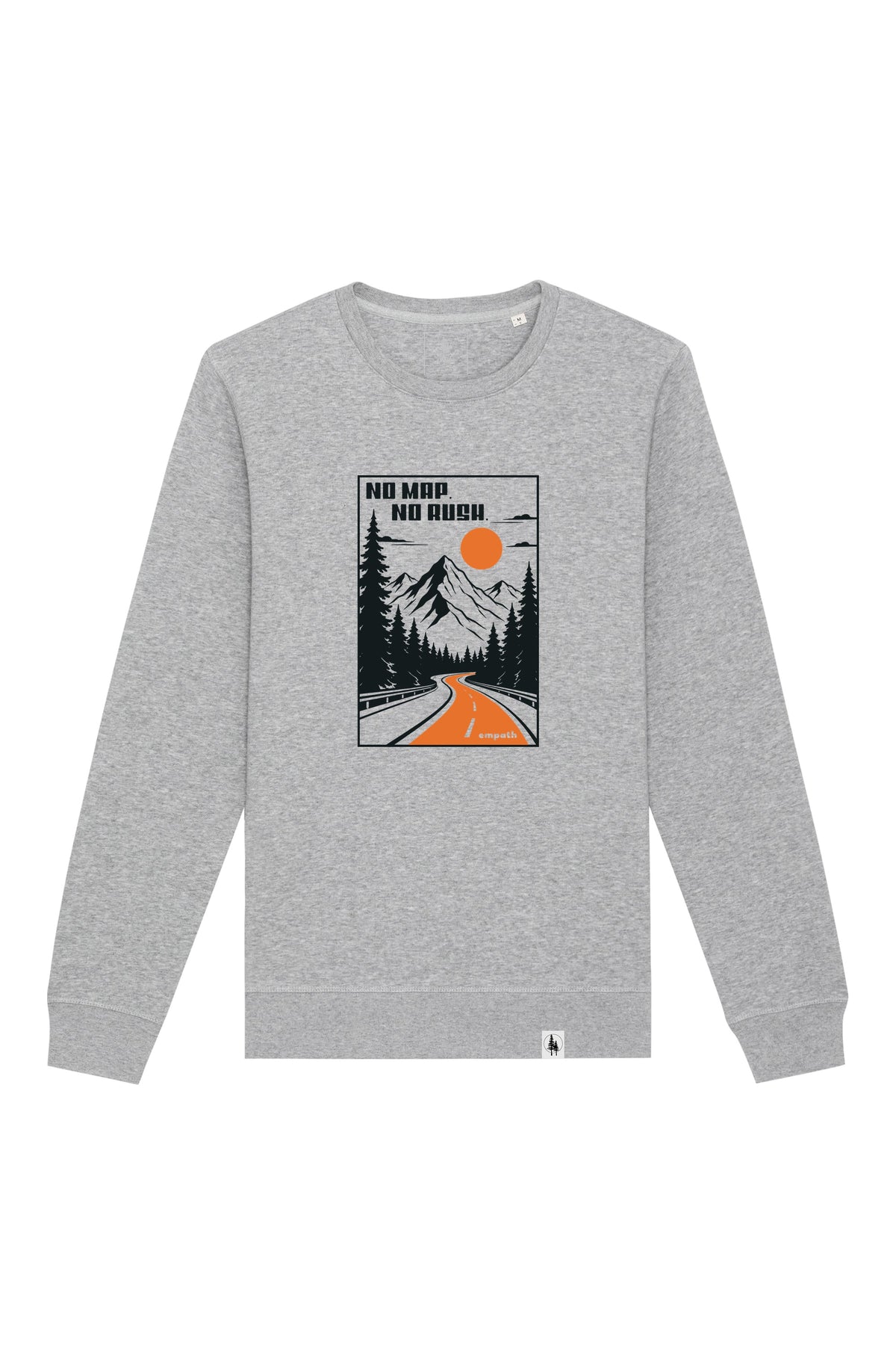 Bluza unisex Rolan, print No map, Heather Grey - față