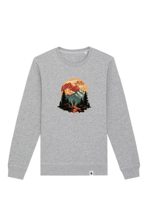 Bluza unisex Rolan, print Be an outsider, Heather Grey - față