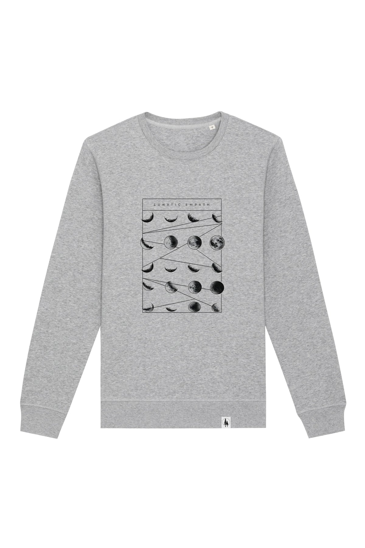 Bluza unisex Rolan, print Moon phases, Heather Grey - față