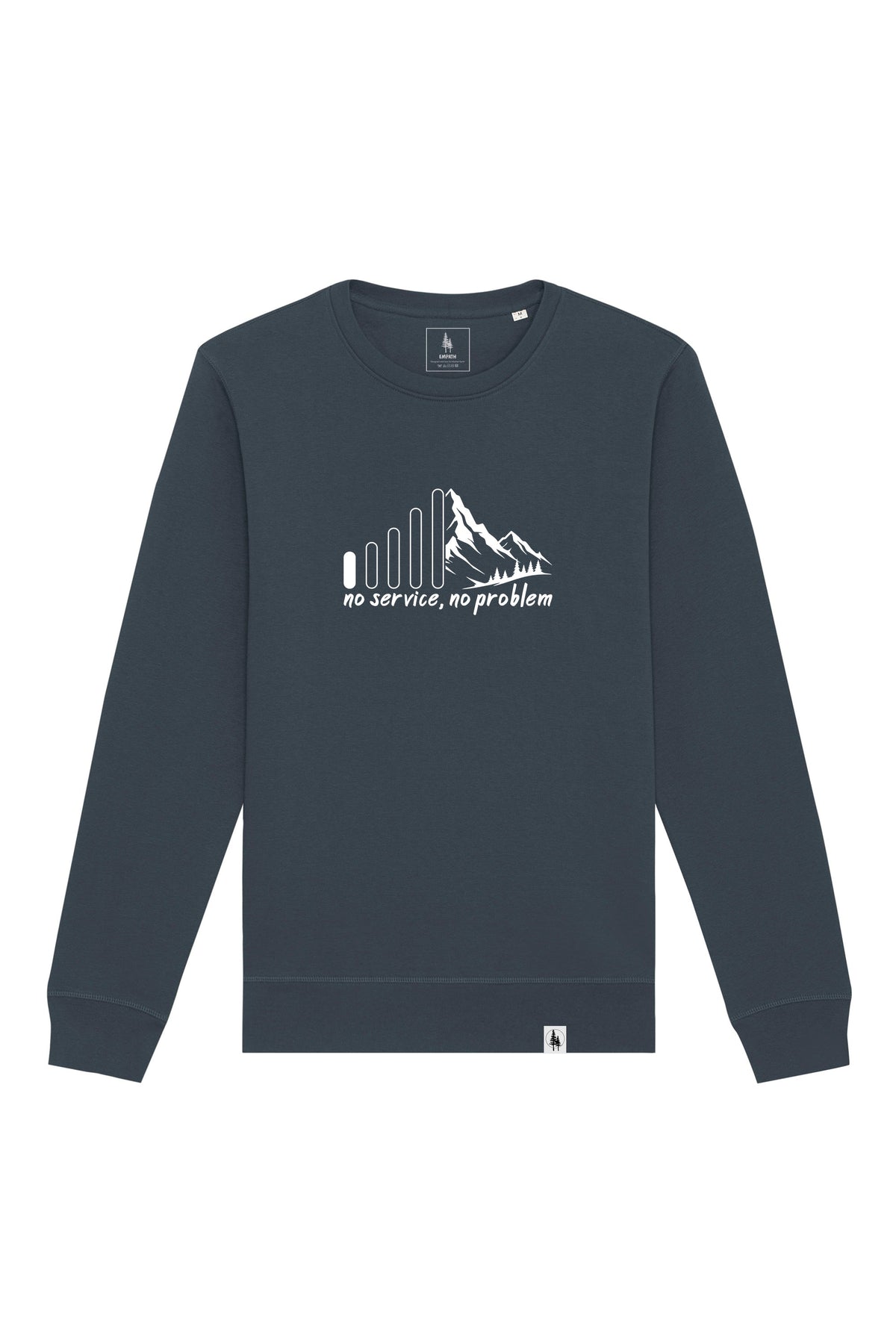 Bluza unisex Rolan, print No service, India Ink Grey - față