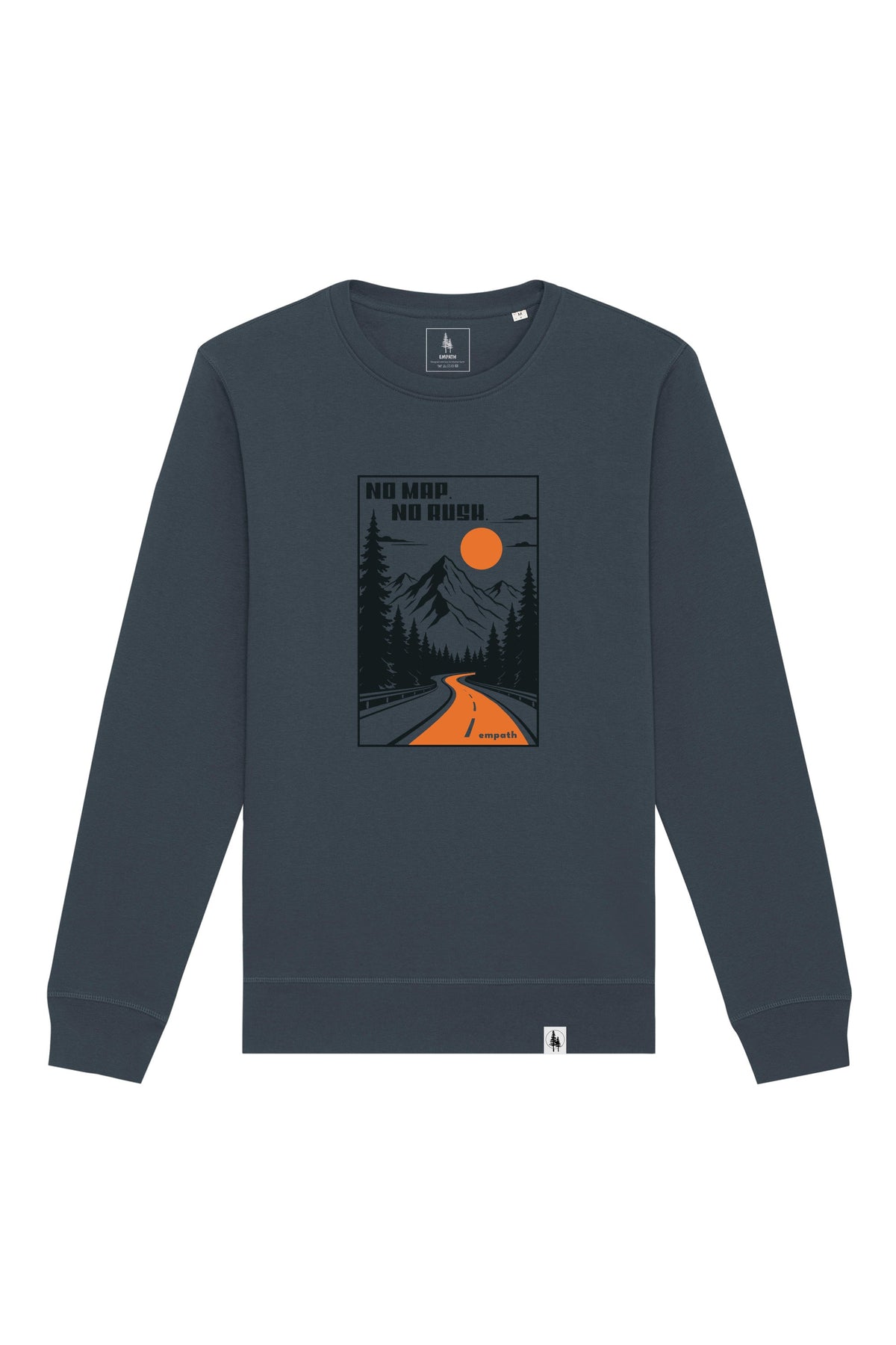 Bluza unisex Rolan, print No map, India Ink Grey - față