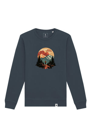 Bluza unisex Rolan, print Be an outsider, India Ink Grey - față
