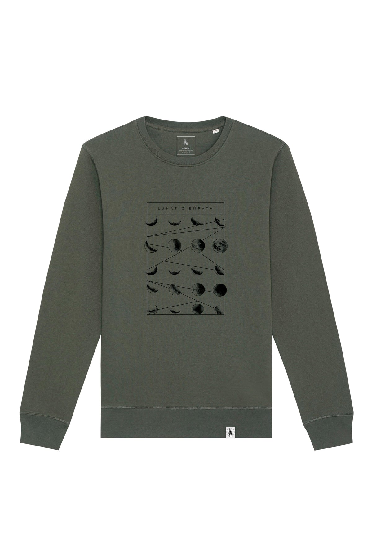 Bluza unisex Rolan, print Moon phases, Khaki - față