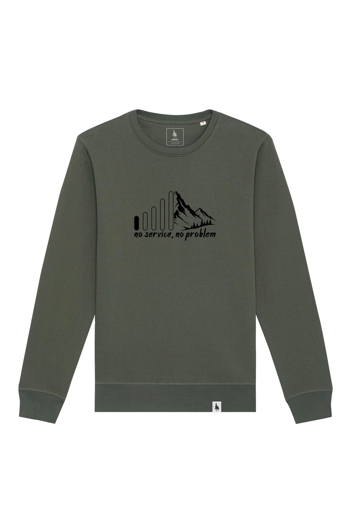 Bluza unisex Rolan, print No service, Khaki - față