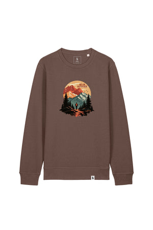 Bluza unisex Rolan, print Be an outsider, Mocha - față
