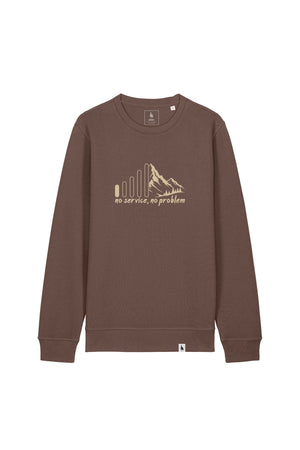 Bluza unisex Rolan, print No service, Mocha - față