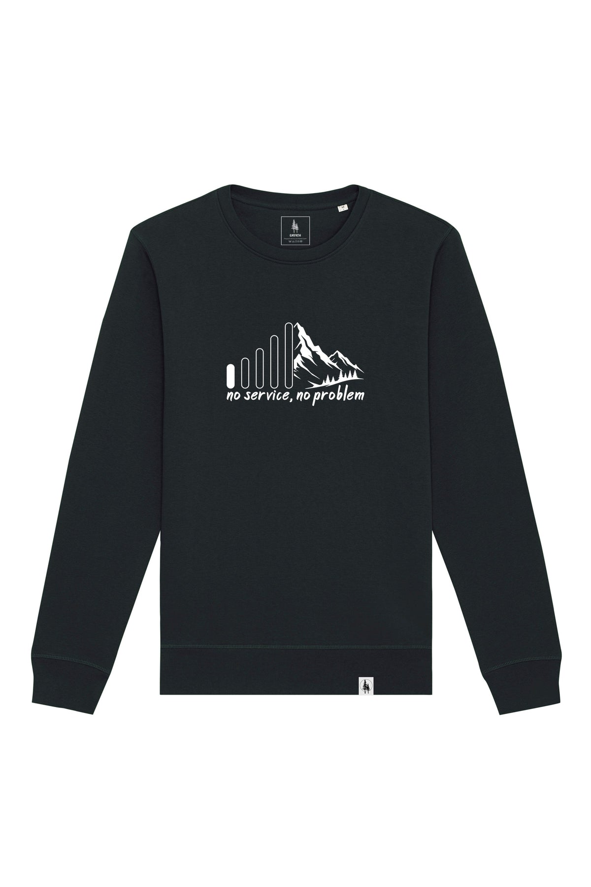 Bluza unisex Rolan, print No service, Negru - față