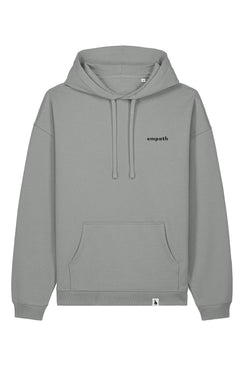 Hanorac oversized unisex Slam, print Not all those who wander are lost, Misty Grey - față