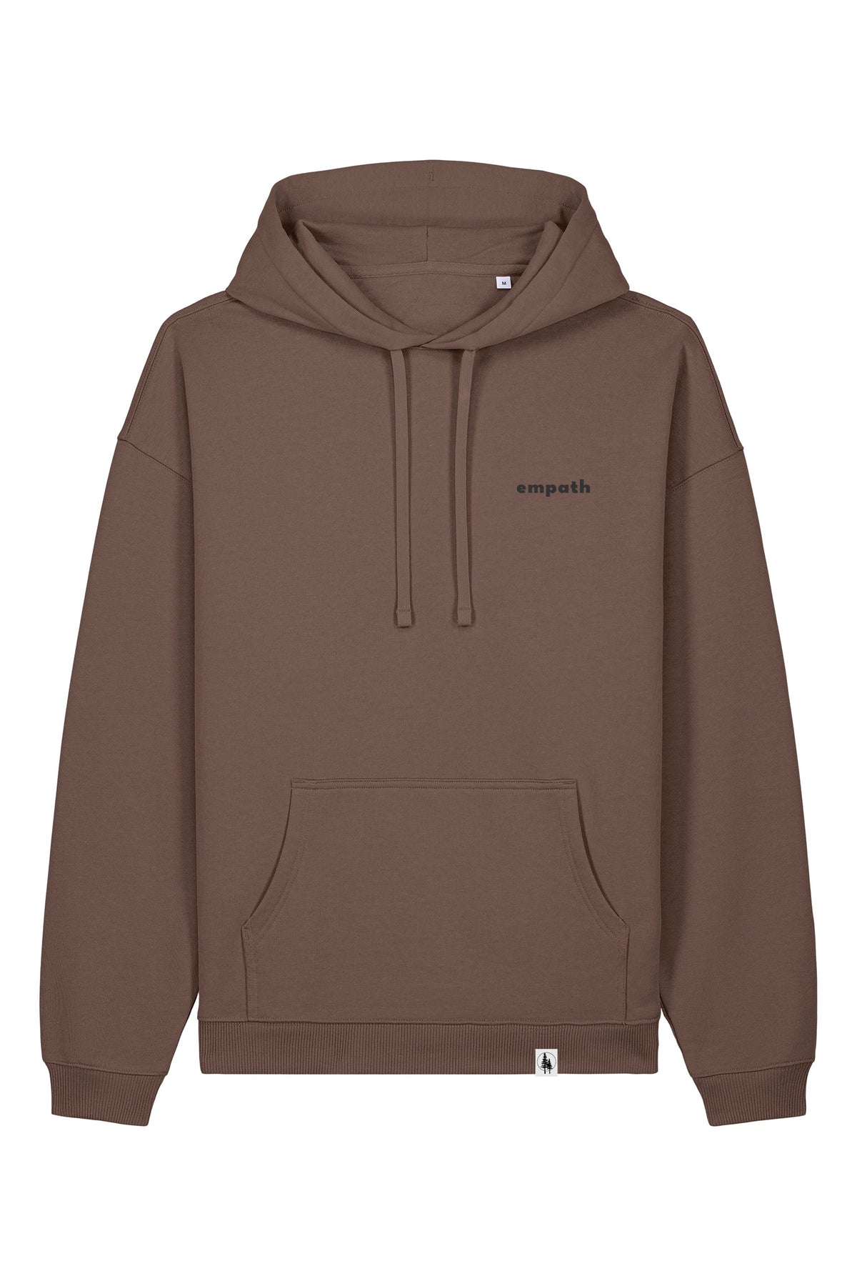 Hanorac oversized unisex Slam, print Not all those who wander are lost, Mocha - față