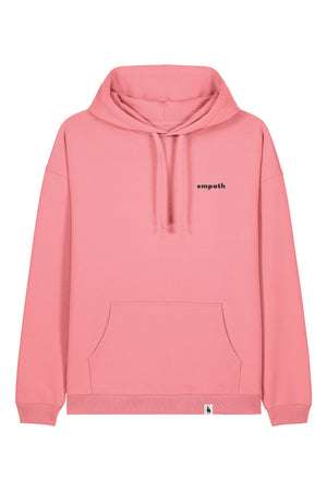 Hanorac oversized unisex Slam, print Not all those who wander are lost, Pink Joy - față